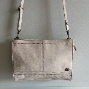 The Sak Cream Pebbled Leather Crossbody Bag Boho Minimalist